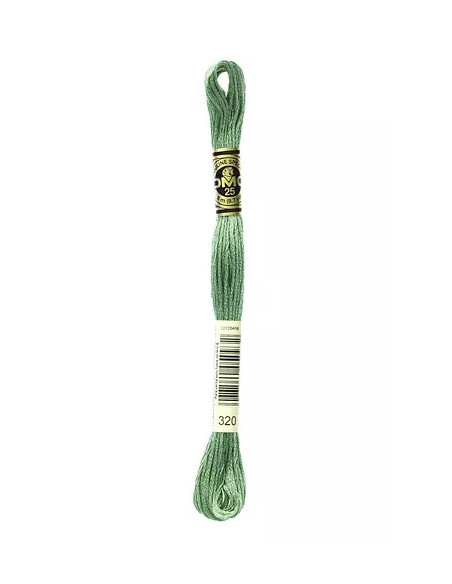 Fil à broder, Mouliné Spécial DMC Art 117, 100% Coton à longues fibres, double mercerisation, 8 m, Vert fougère (320)