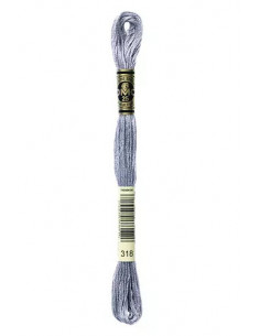 Fil à broder, Mouliné Spécial DMC Art 117, 100% Coton à longues fibres, double mercerisation, 8 m, Granit gris (318)