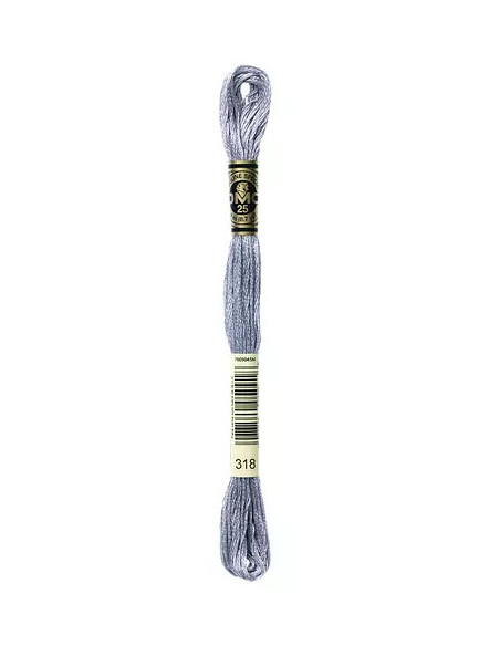 Fil à broder, Mouliné Spécial DMC Art 117, 100% Coton à longues fibres, double mercerisation, 8 m, Granit gris (318)