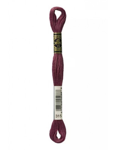 Fil à broder, Mouliné Spécial DMC Art 117, 100% Coton à longues fibres, double mercerisation, 8 m, Lilas fané (315)
