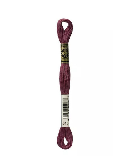 Fil à broder, Mouliné Spécial DMC Art 117, 100% Coton à longues fibres, double mercerisation, 8 m, Lilas fané (315)