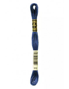 Fil à broder, Mouliné Spécial DMC Art 117, 100% Coton à longues fibres, double mercerisation, 8 m, Bleu nuit (312)
