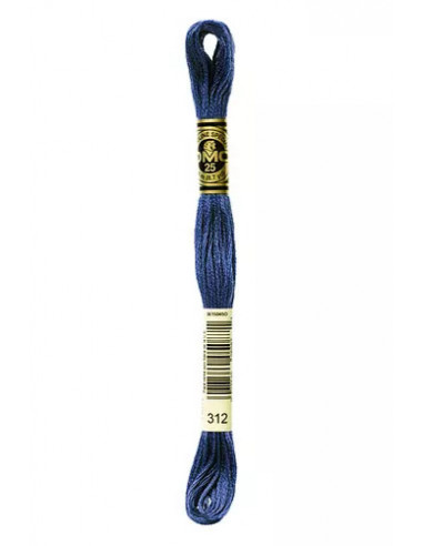 Fil à broder, Mouliné Spécial DMC Art 117, 100% Coton à longues fibres, double mercerisation, 8 m, Bleu nuit (312)