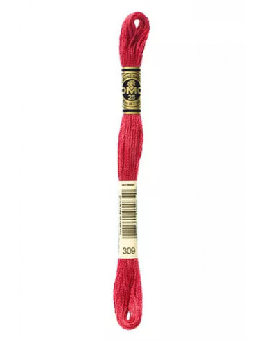 Fil à broder, Mouliné Spécial DMC Art 117, 100% Coton à longues fibres, double mercerisation, 8 m, Rose framboise écrasée (309)