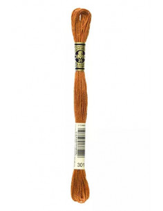 Fil à broder, Mouliné Spécial DMC Art 117, 100% Coton à longues fibres, double mercerisation, 8 m, Écureuil métallisé (301)