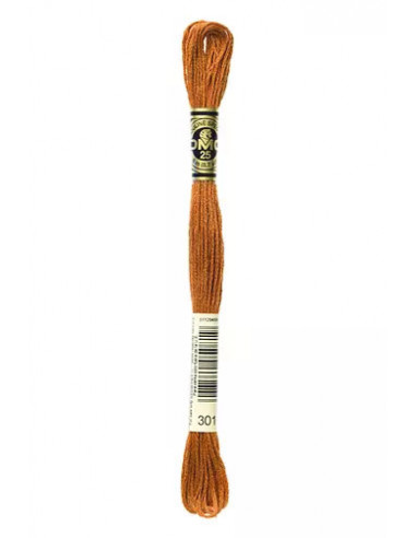 Fil à broder, Mouliné Spécial DMC Art 117, 100% Coton à longues fibres, double mercerisation, 8 m, Écureuil métallisé (301)