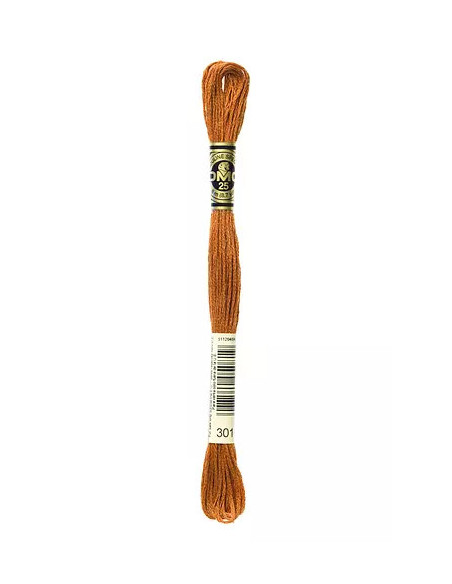 Fil à broder, Mouliné Spécial DMC Art 117, 100% Coton à longues fibres, double mercerisation, 8 m, Écureuil métallisé (301)