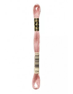 Fil à broder, Mouliné Spécial DMC Art 117, 100% Coton à longues fibres, double mercerisation, 8 m, Peau rosée (224)