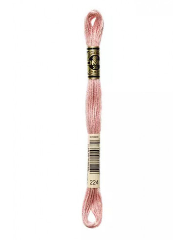 Fil à broder, Mouliné Spécial DMC Art 117, 100% Coton à longues fibres, double mercerisation, 8 m, Peau rosée (224)