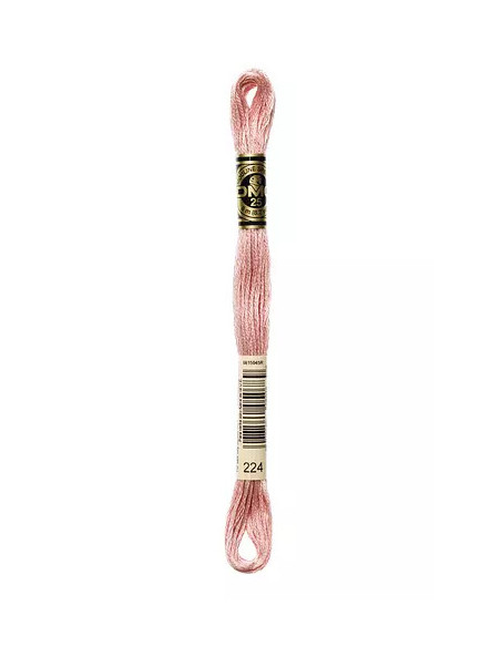 Fil à broder, Mouliné Spécial DMC Art 117, 100% Coton à longues fibres, double mercerisation, 8 m, Peau rosée (224)