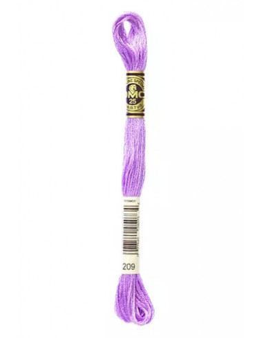 Fil à broder, Mouliné Spécial DMC Art 117, 100% Coton à longues fibres, double mercerisation, 8 m, Lilas (209)