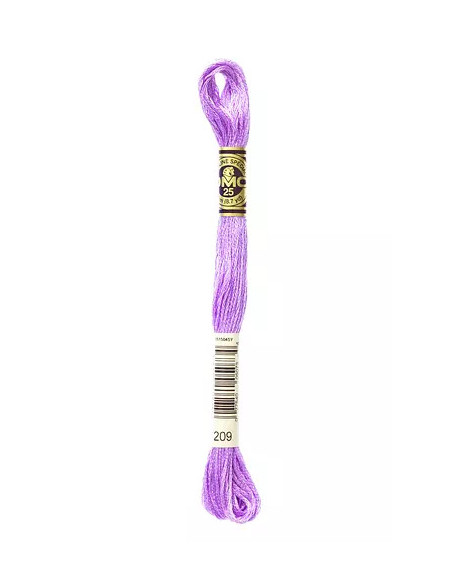 Fil à broder, Mouliné Spécial DMC Art 117, 100% Coton à longues fibres, double mercerisation, 8 m, Lilas (209)