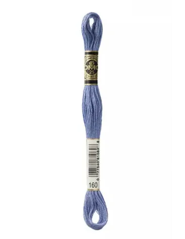 Fil à broder, Mouliné Spécial DMC Art 117, 8 m, Bleu orage (160)