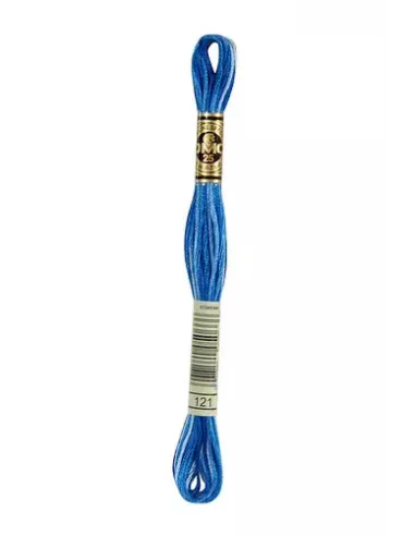 Fil à broder, Mouliné Spécial DMC Art 117, 8 m, Bleu Cyclades ombré (121)