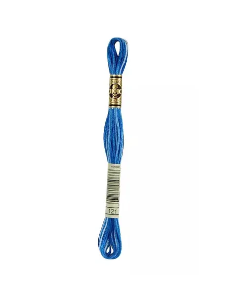 Fil à broder, Mouliné Spécial DMC Art 117, 8 m, Bleu Cyclades ombré (121)
