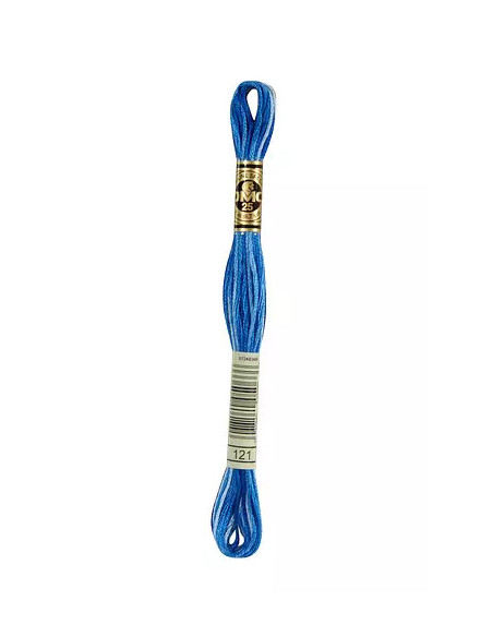 Fil à broder,Bleu Cyclades ombré ,121