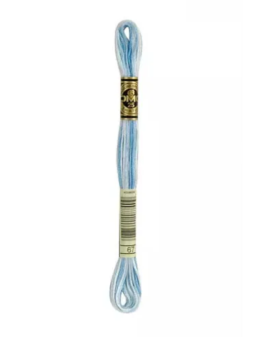Fil à broder, Mouliné Spécial DMC Art 117, 8 m, Bleu layette ombré (67)