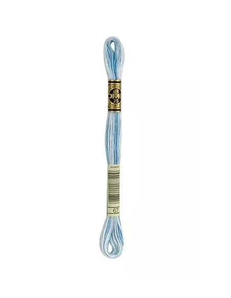 Fil à broder, Mouliné Spécial DMC Art 117, 8 m, Bleu layette ombré (67)