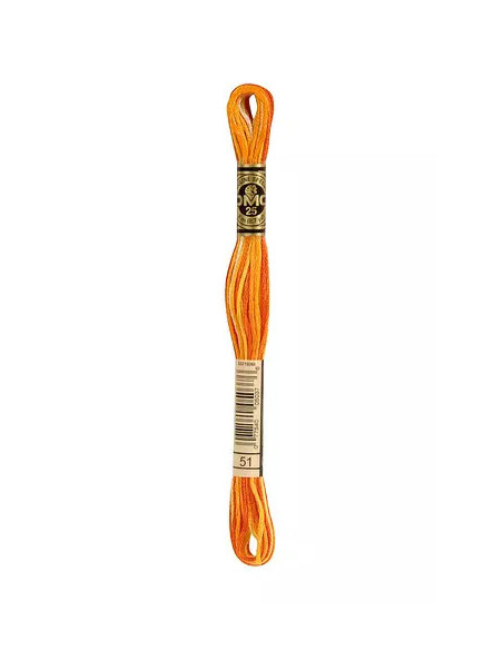Fil à broder, Orange citrouille ombré, 51
