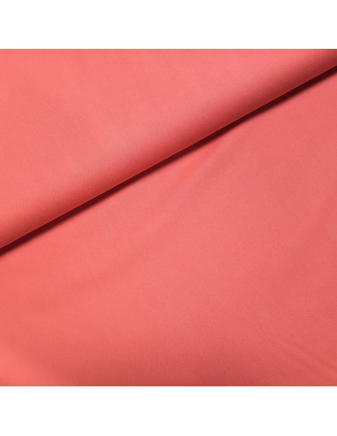 Tissu, Popeline de Coton Unie, Rose Orangé, Laize 150 cm, 100% Coton 130g/m²