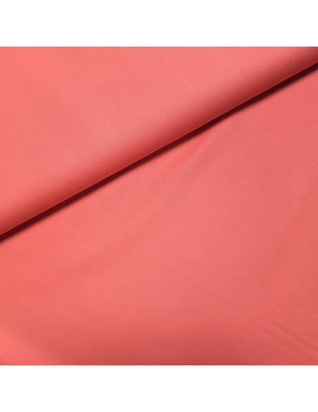 Tissu, Popeline de Coton Unie, Rose Orangé, Laize 150 cm, 100% Coton 130g/m²