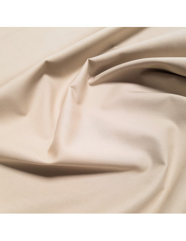 Popeline de coton unie, beige