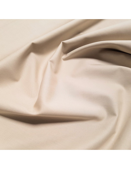 Popeline de coton unie, beige