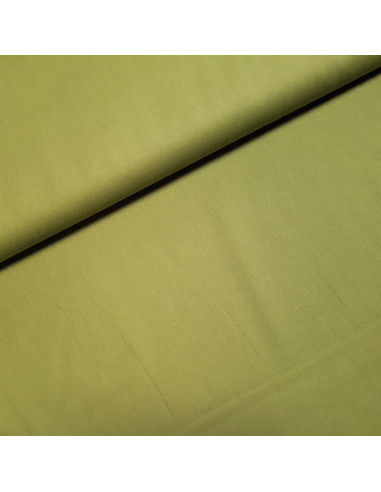 Tissu, Popeline de Coton Unie, Vert Olive, Laize 150 cm, 100% Coton 130g/m²