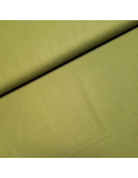 Tissu, Popeline de Coton Unie, Vert Olive, Laize 150 cm, 100% Coton 130g/m²