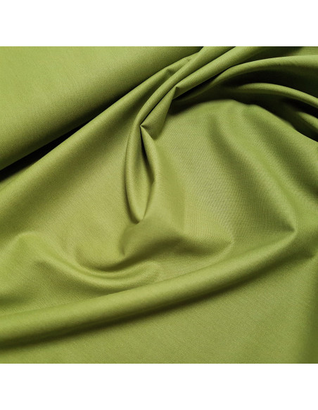 Tissu, Popeline de Coton Unie, Vert Olive, Laize 150 cm, 100% Coton 130g/m²