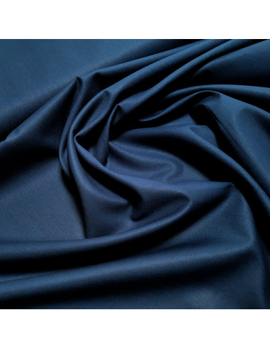 Tissu, Popeline de Coton Unie, Bleu Marine, Laize 150 cm, 100% Coton 195g/ml
