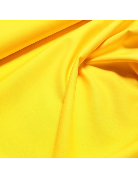 Tissu, Popeline de Coton Unie, Jaune Citron, Laize 150 cm, 100% Coton 130g/m²