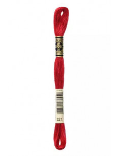 Fil à broder, Mouliné Spécial DMC Art 117, 8 m, Rouge Carmin Métallisé (321)