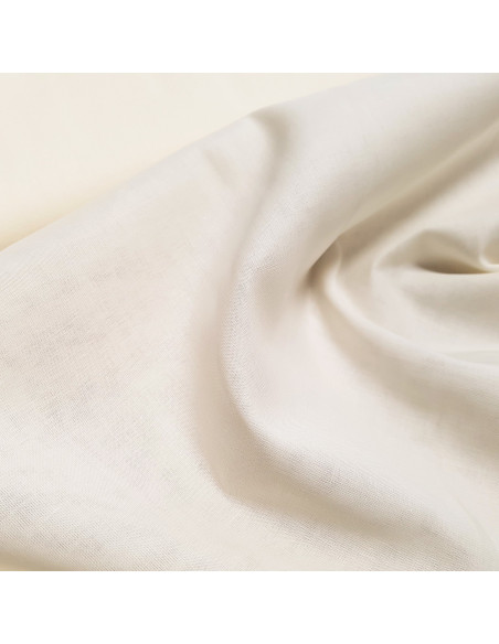 Tissu, Voile de Coton, Écru, Laize 140 cm, 100% Coton