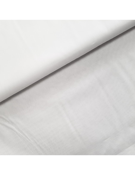 Tissu, Voile de Coton Uni, Blanc Pur, Laize 140 cm, 100% Coton 70g/m²