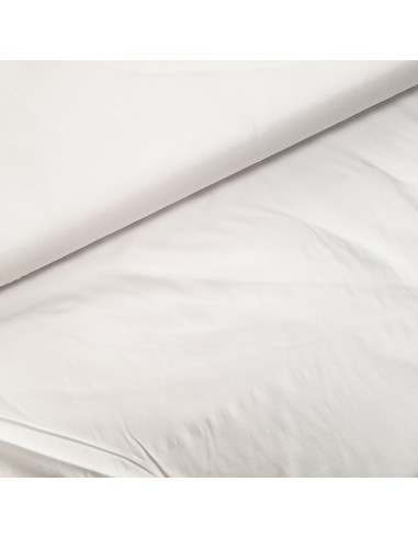 Tissu, Viscose Unie Stretch, Blanc, Laize 140 cm, 97% Viscose 3% Elasthanne