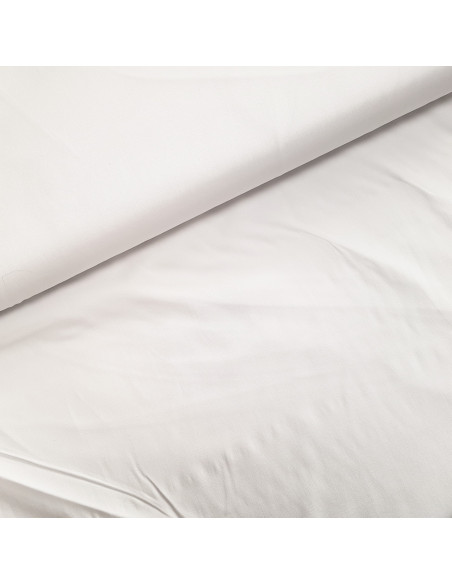 Tissu, Viscose Unie Stretch, Blanc, Laize 140 cm, 97% Viscose 3% Elasthanne