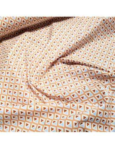 Tissu, Coton Enduit Géométrique, Multicolore, Laize 150 cm, 80% Coton 20% Acrylique 207g/ml