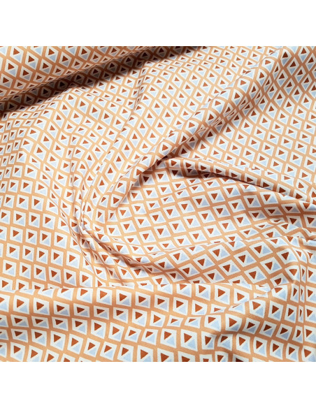 Tissu, Coton Enduit Géométrique, Multicolore, Laize 150 cm, 80% Coton 20% Acrylique 207g/ml