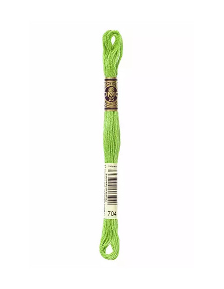 Fil à broder, Mouliné Spécial DMC Art 117, 100% Coton à longues fibres, double mercerisation, 8 m, Citron vert (704)