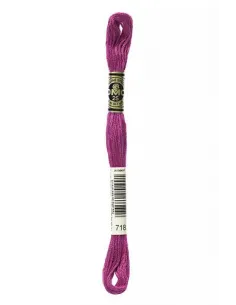 Fil à broder, Mouliné Spécial DMC Art 117, 8 m, Rose Magenta Métallisé (718)