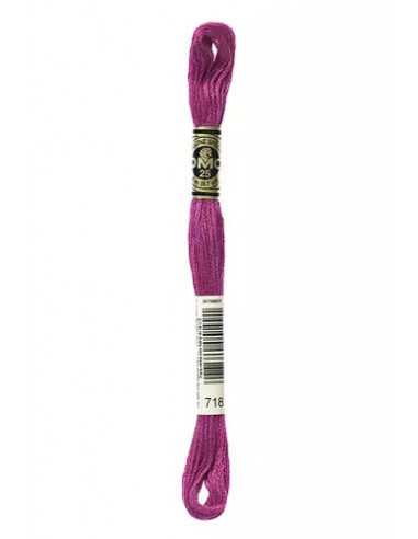 Fil à broder, Mouliné Spécial DMC Art 117, 8 m, Rose Magenta Métallisé (718)