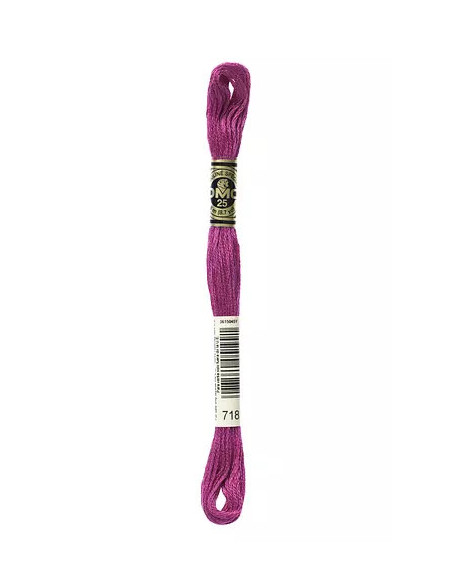 Fil à broder, Mouliné Spécial DMC Art 117, 8 m, Rose Magenta Métallisé (718)
