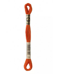 Fil à broder, Mouliné Spécial DMC Art 117, 100% Coton à longues fibres, double mercerisation, 8 m, Rouille (720)