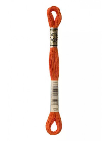 Fil à broder, Mouliné Spécial DMC Art 117, 100% Coton à longues fibres, double mercerisation, 8 m, Rouille (720)