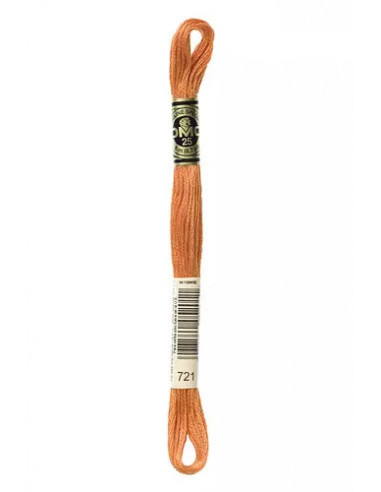 Fil à broder, Mouliné Spécial DMC Art 117, 8 m, Papaye orange (721)
