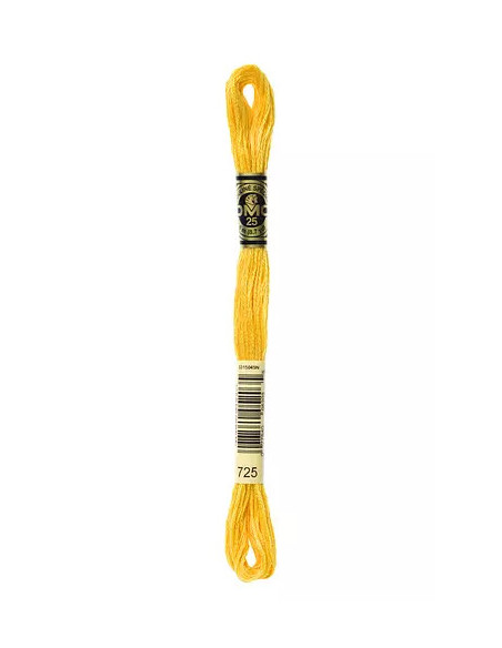 Fil à broder, Mouliné Spécial DMC Art 117, 8 m, Jaune bouton d’or (725)