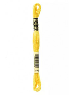 Fil à broder, Mouliné Spécial DMC Art 117, 100% Coton à longues fibres, double mercerisation, 8 m, Jaune mimosa (726)