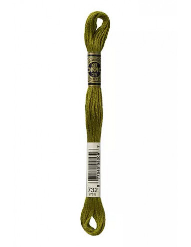 Fil à broder, Mouliné Spécial DMC Art 117, 100% Coton à longues fibres, double mercerisation, 8 m, Mordoré (732)