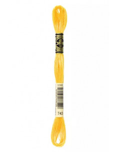 Fil à broder, Mouliné Spécial DMC Art 117, 100% Coton à longues fibres, double mercerisation, 8 m, Jaune de Naples (743)